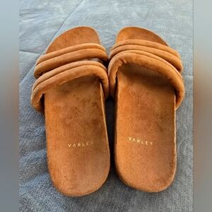 Varley Tan Slide Sandals